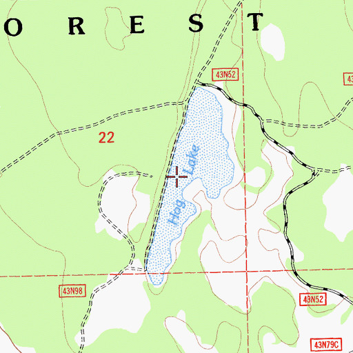 Topographic Map of Hog Lake, CA
