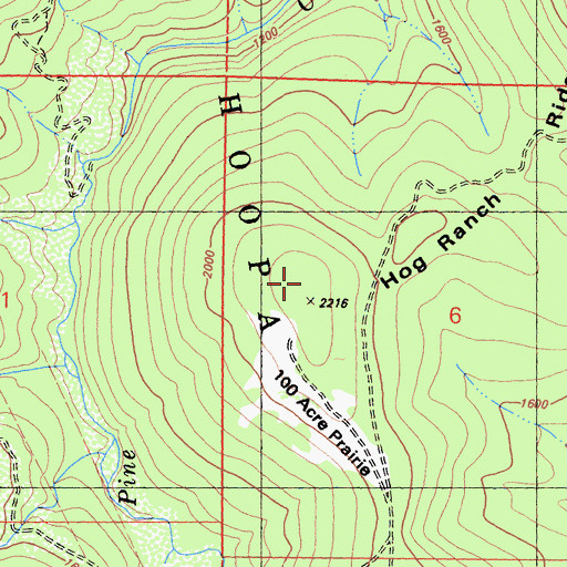Topographic Map of Hog Ranch Ridge, CA