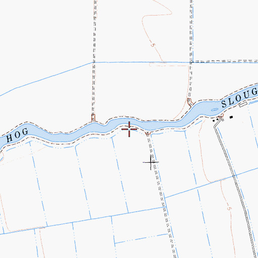 Topographic Map of Hog Slough, CA