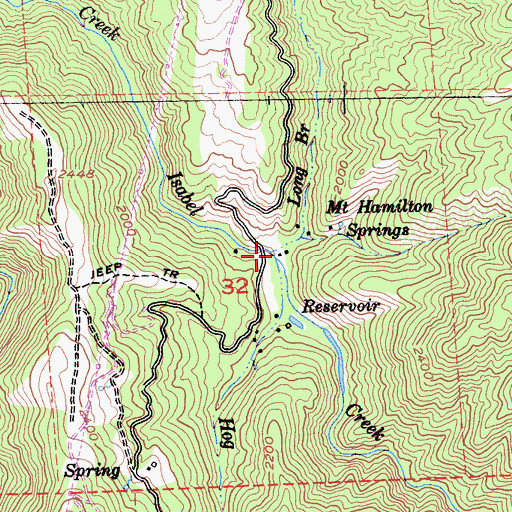 Topographic Map of Hog Slough, CA