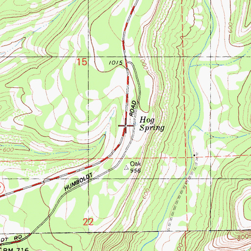 Topographic Map of Hog Spring, CA