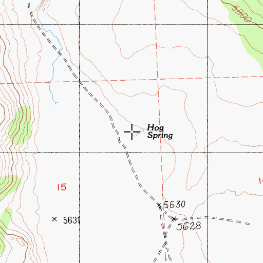 Topographic Map of Hog Spring, CA