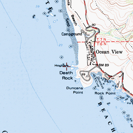 Topographic Map of Hogback, CA