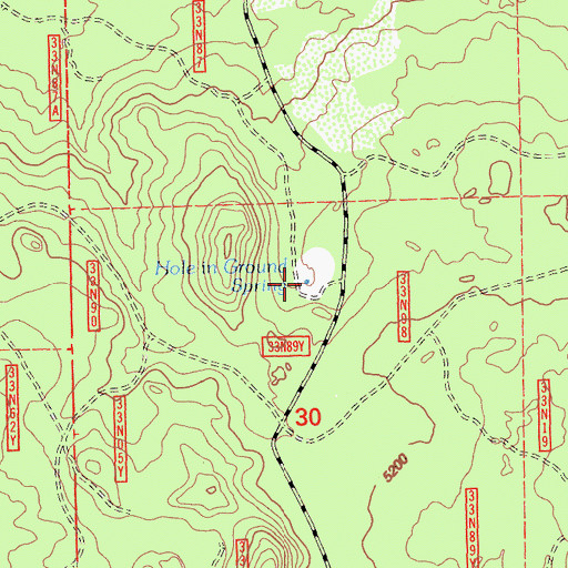 Topographic Map of Hole in Ground Spring, CA