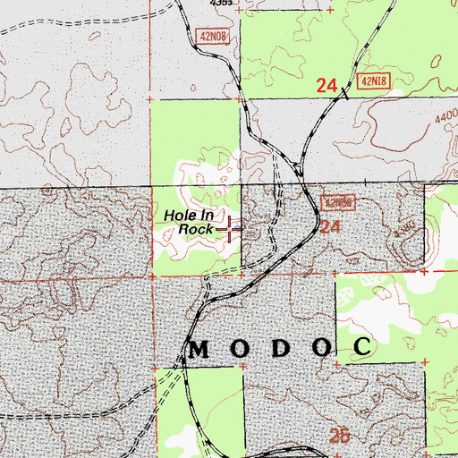 Topographic Map of Hole In Rock, CA