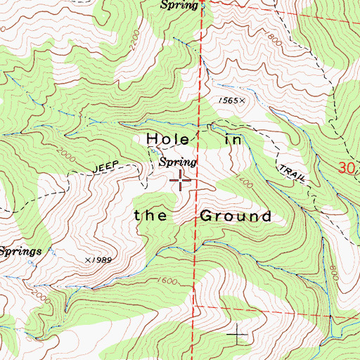 Topographic Map of Hole in the Ground, CA