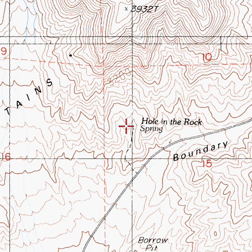 Topographic Map of Hole-in-the Rock Spring, CA