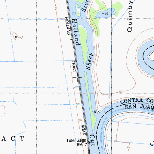 Topographic Map of Holland Cut, CA