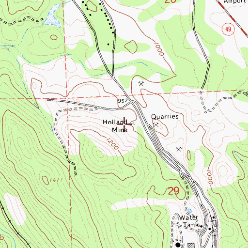 Topographic Map of Holland Mine, CA
