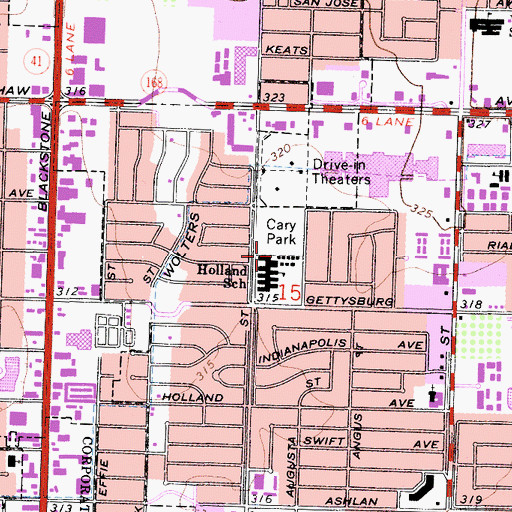 Topographic Map of Holland Elementary School, CA