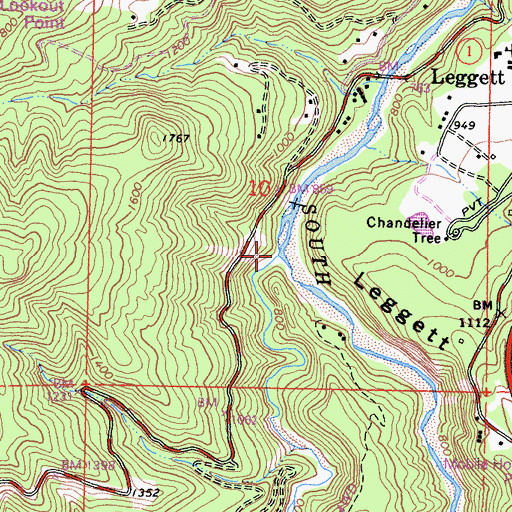 Topographic Map of Hollow Tree Creek, CA