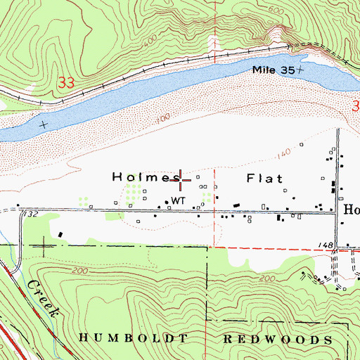Topographic Map of Holmes Flat, CA
