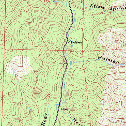 Topographic Map of Holsten Canyon, CA