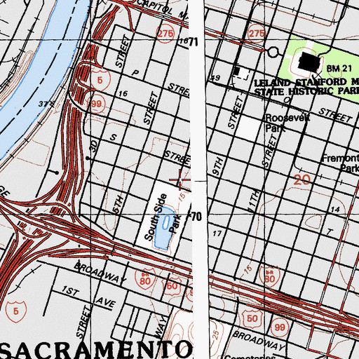 Topographic Map of Holy Angels School (historical), CA