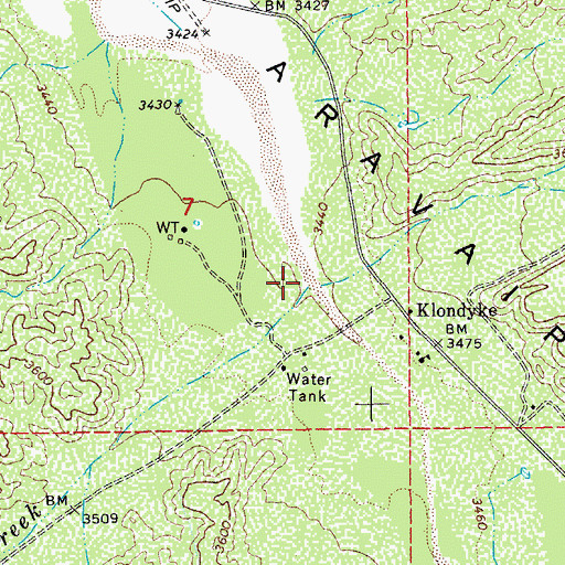 Topographic Map of Fourmile Creek, AZ