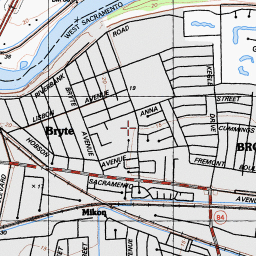 Topographic Map of Holy Cross School, CA