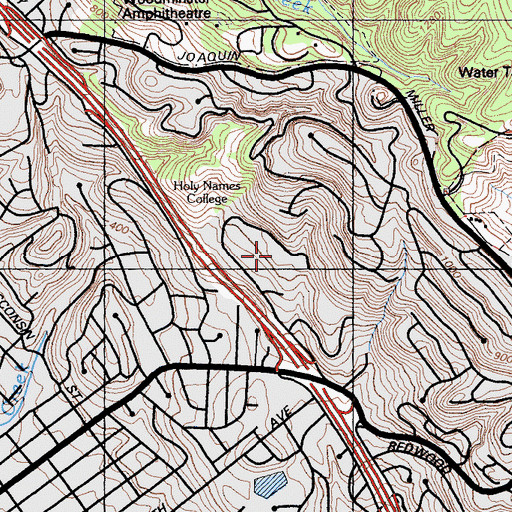 Topographic Map of Holy Names University, CA