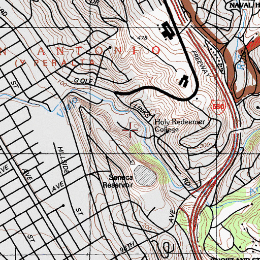 Topographic Map of Holy Redeemer College, CA