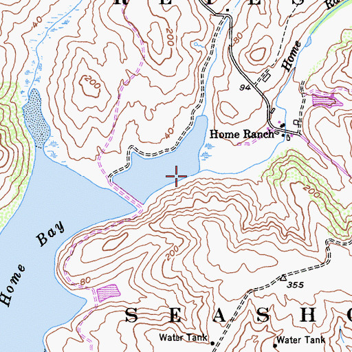 Topographic Map of Home Ranch Creek, CA