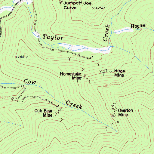 Topographic Map of Homestake Mine, CA
