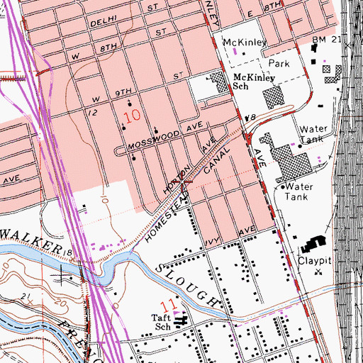 Topographic Map of Homestead Canal, CA