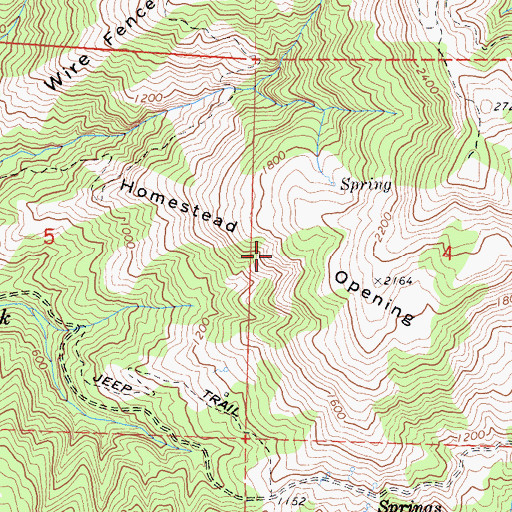 Topographic Map of Homestead Opening, CA