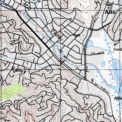 Topographic Map of Homestead Valley, CA