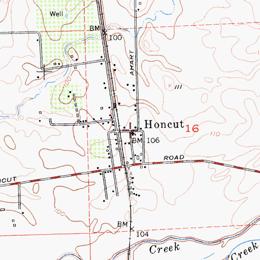 Topographic Map of Honcut, CA
