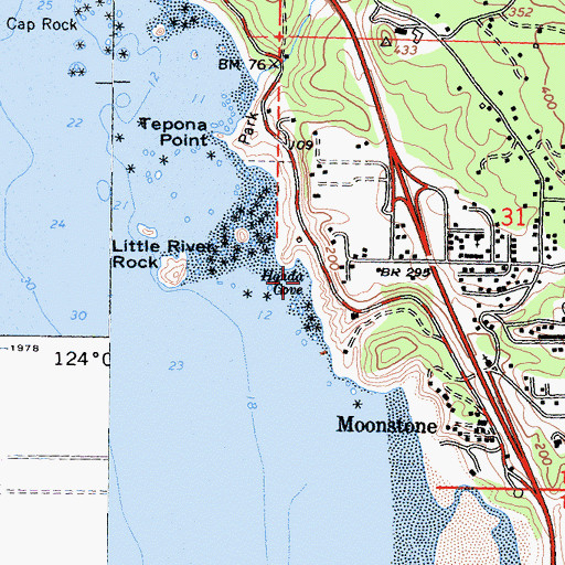 Topographic Map of Honda Cove, CA