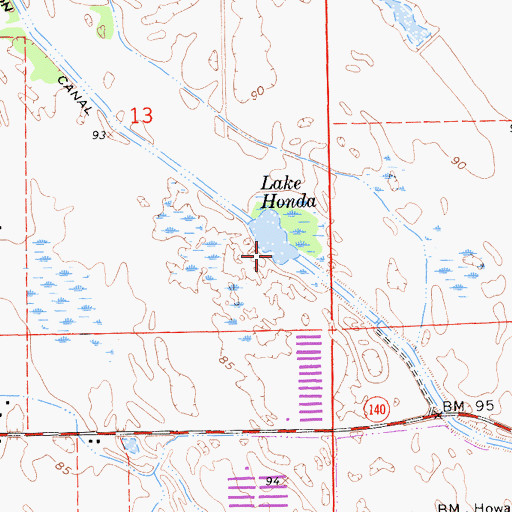 Topographic Map of Lake Honda, CA