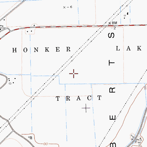 Topographic Map of Honker Lake Tract, CA