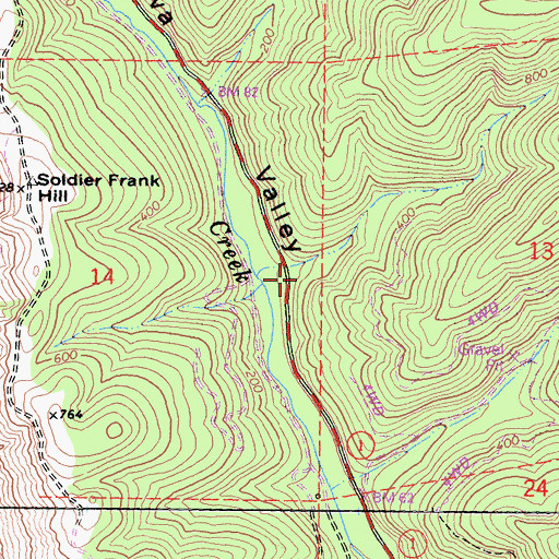 Topographic Map of Honky Tonk Picnic Area, CA