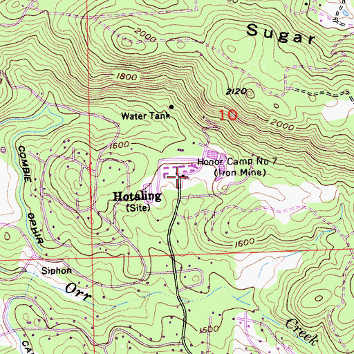 Topographic Map of Honor Camp Number Seven, CA