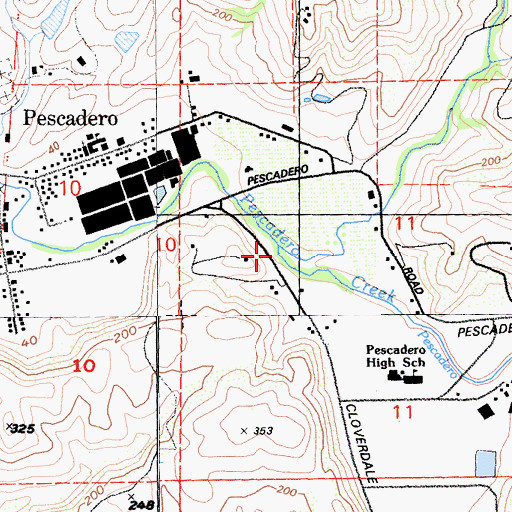 Topographic Map of Honsinger Creek, CA