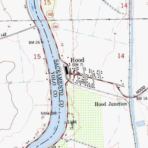 Topographic Map of Hood, CA