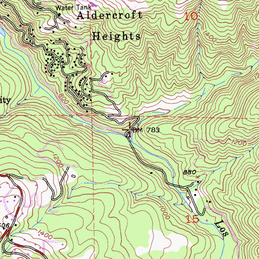 Topographic Map of Hooker Gulch, CA