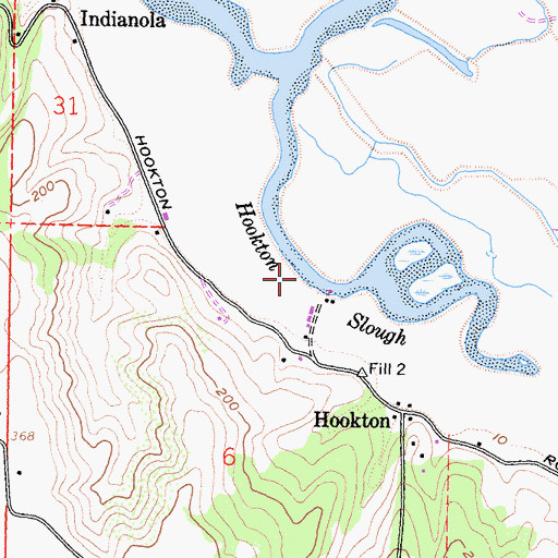 Topographic Map of Hookton Slough, CA