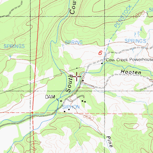 Topographic Map of Hooten Gulch, CA
