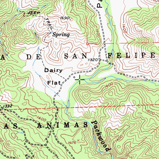 Topographic Map of Hoover Creek, CA
