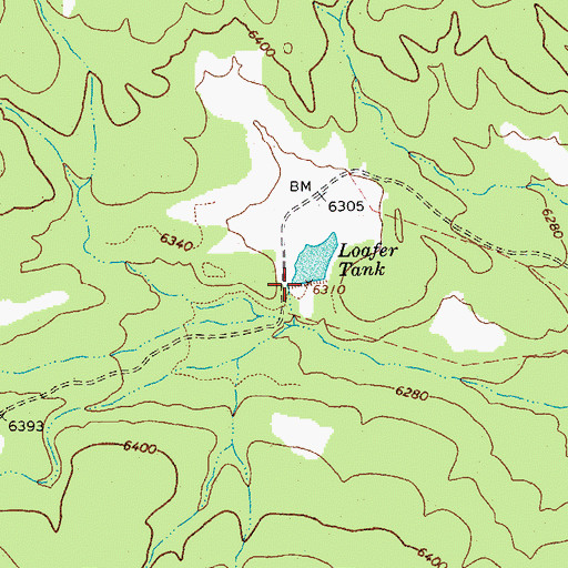 Topographic Map of Loafer Dam, AZ