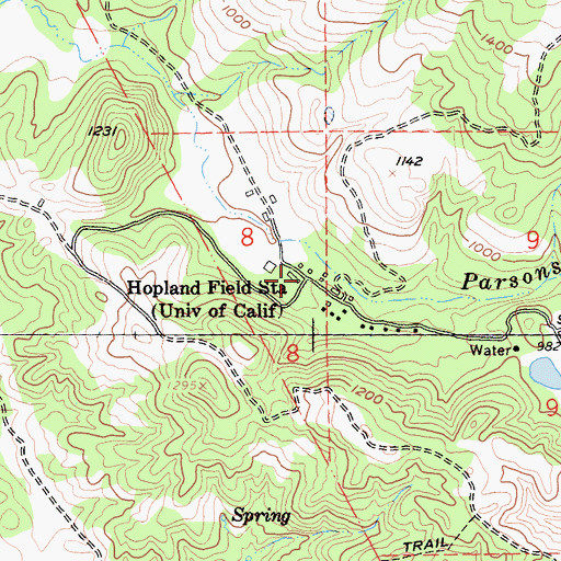 Topographic Map of Hopland Field Station, CA