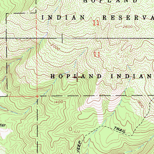 Topographic Map of Hopland Rancheria, CA