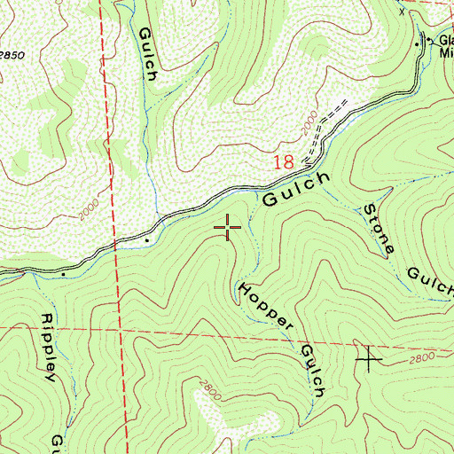 Topographic Map of Hopper Gulch, CA