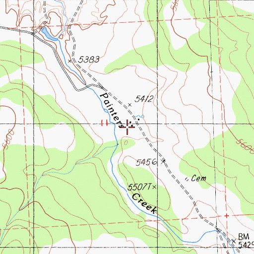 Topographic Map of Horne Ranch, CA