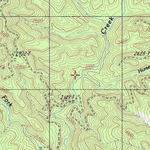 Topographic Map of Horse Creek, CA