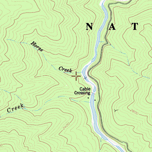 Topographic Map of Horse Creek, CA