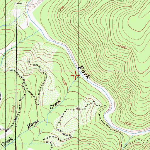 Topographic Map of Horse Creek, CA