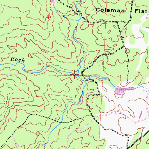 Topographic Map of Horse Creek, CA
