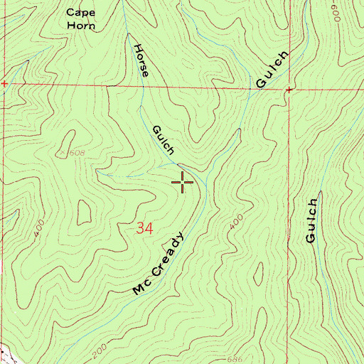 Topographic Map of Horse Gulch, CA