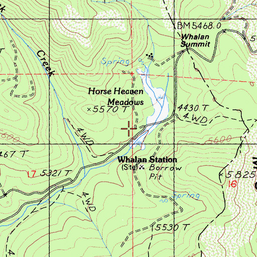 Topographic Map of Horse Heaven Meadows, CA